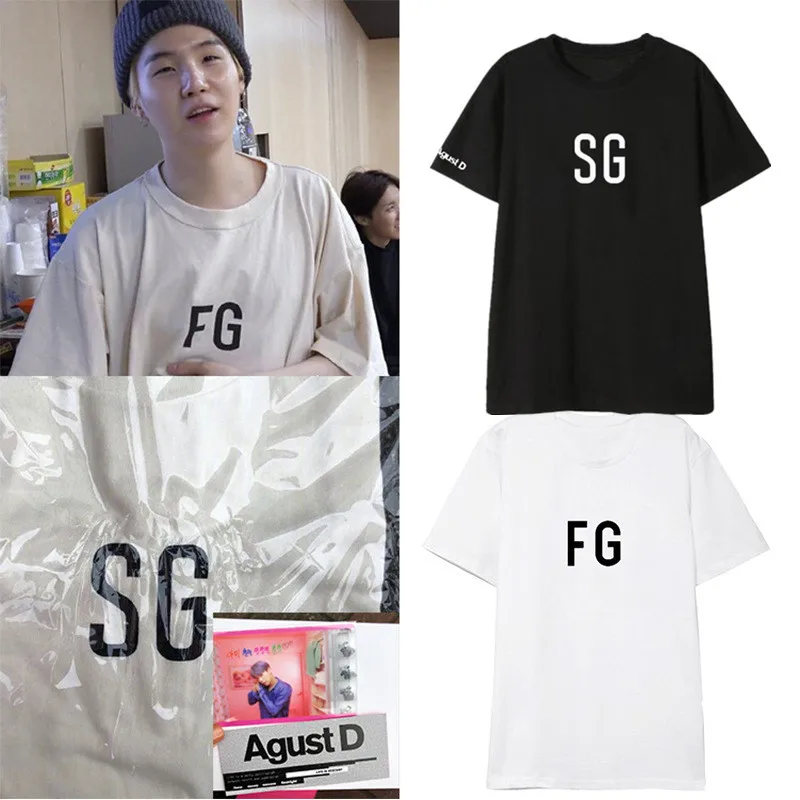 

Kpop Bangtan Boys T-shirts Suga Tee Shirt Femme Short Sleeve Summer Tops Female Harajuku Streetwear FG K-POP Tshirt Drops