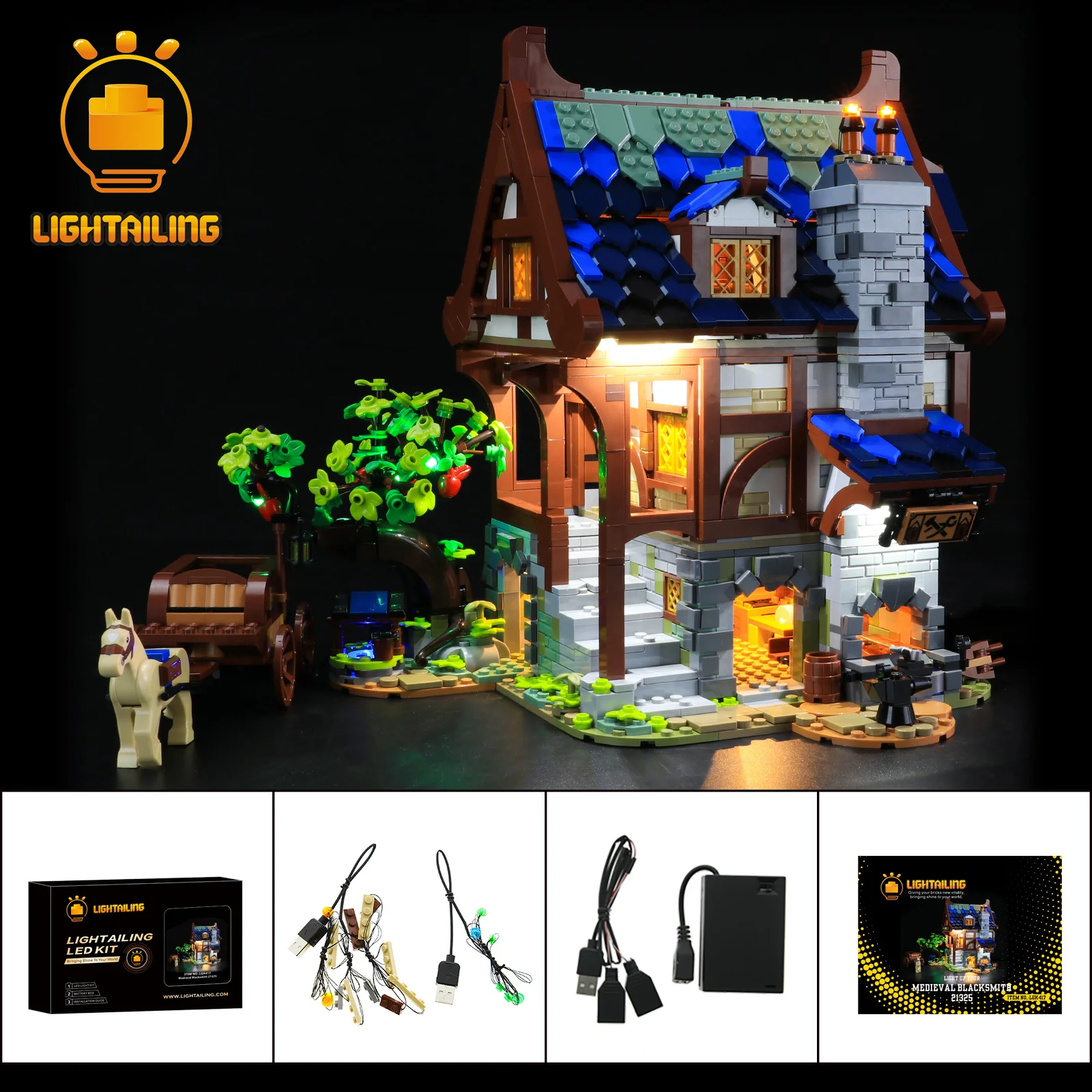 

LIGHTAILING LED Light Kit For 21325 Medieval Blacksmith