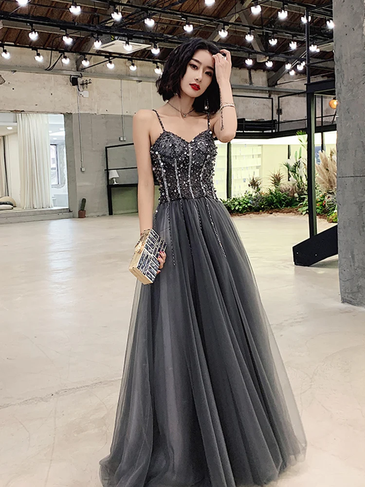 

Evening gown Body Mrs. Long Fest Meeting Temperament Sexy Lady of quality Noble self-cultivation Thin Host dress Autumn