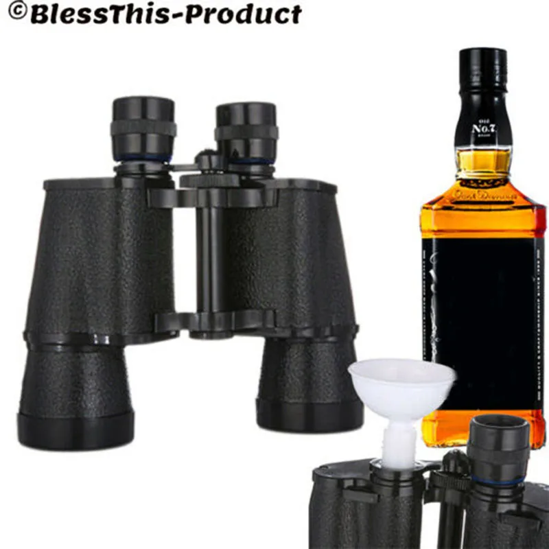 Hot Selling Binocular Shape Water Bottle Drink Flask Two Sided Holds Secret Liquor Gag