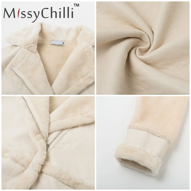 MissyChilli искусственный мех лоскутное мягкое кожаное пальто Женская Осенняя короткая теплая куртка пальто женское пушистое плюшевое зимнее пальто верхняя одежда