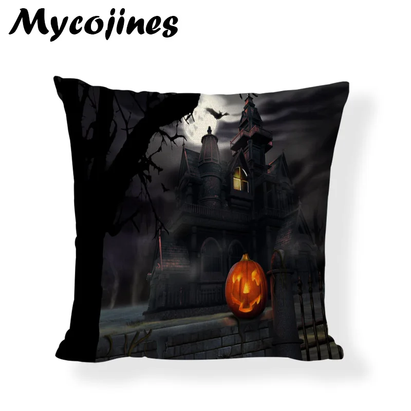 Чехол Подушка с изображением тыквы на Хэллоуин|Наволочки| |