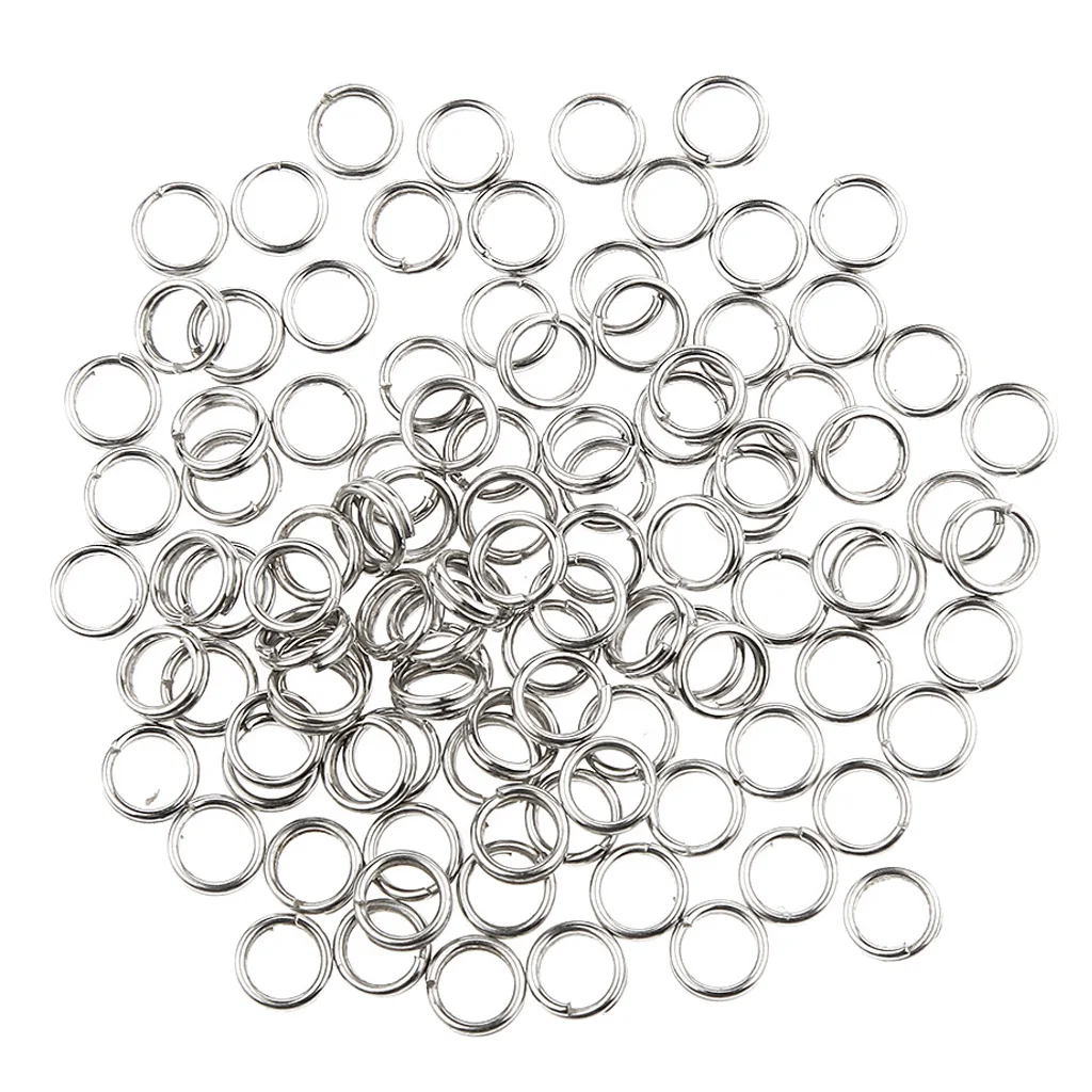 Набор из 100 штук двойные петли нержавеющей стали рыболовные раздельные кольца