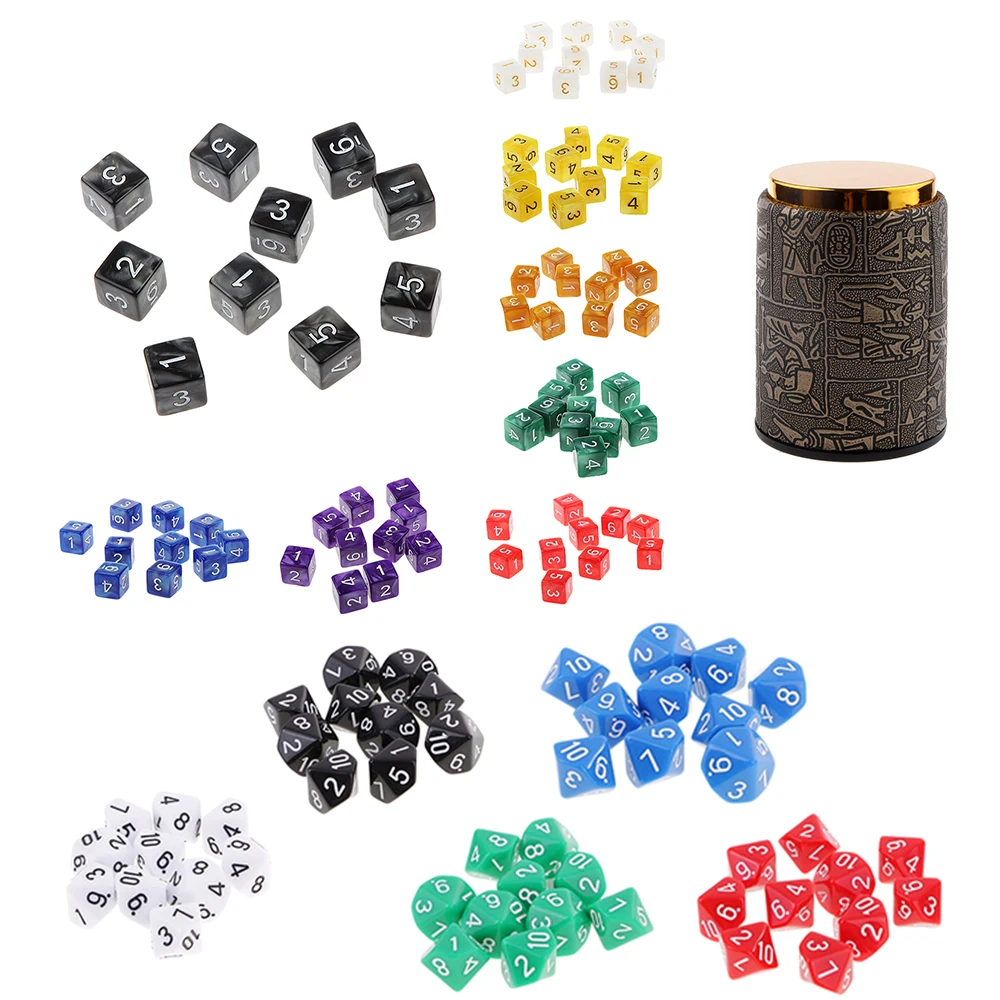 10 шт./компл. D6 D10 игра кубик для настольной игры вечерние азартные игры в кости игра цифровой с разноцветным стороны многогранные кубики