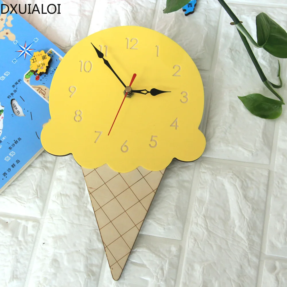 Настенные часы в скандинавском стиле с изображением мороженого Мультяшные