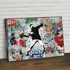Бэнкси стрит-Арт холст постеры и принты современный поп-арт абстрактные настенные картины для дома гостиной пример без рамки