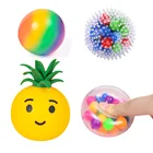 Радужный антистрессовый мяч, сенсорные игрушки для детей и взрослых, сжимаемые игрушки, мяч для снятия стресса, мяч для снятия стресса, мягкие сжимаемые игрушки из термопластичной резины