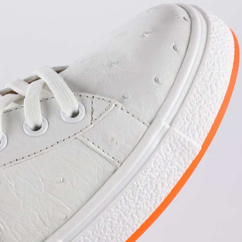 

Summer New White Shoes Men's Fashionable Genuine Leather Breathable Shoes Ostrich Zapatos De Hombre Chaussure Homme Men Loafers