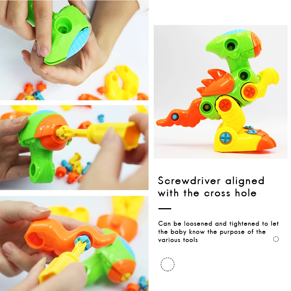 

DIY Kids Dinosaur Disassembly Assembly Toys Boy Early Educational Blocks Toys With Assemble Screw Driver Nut Toys for Children