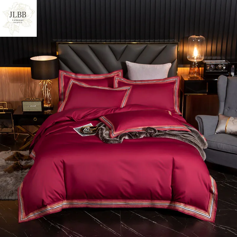 

1000TC High-end Egyptian Cotton Bedding set hotel pure color delicate lace Bed set Duvet Cover Bed Sheet fit sheet bed set