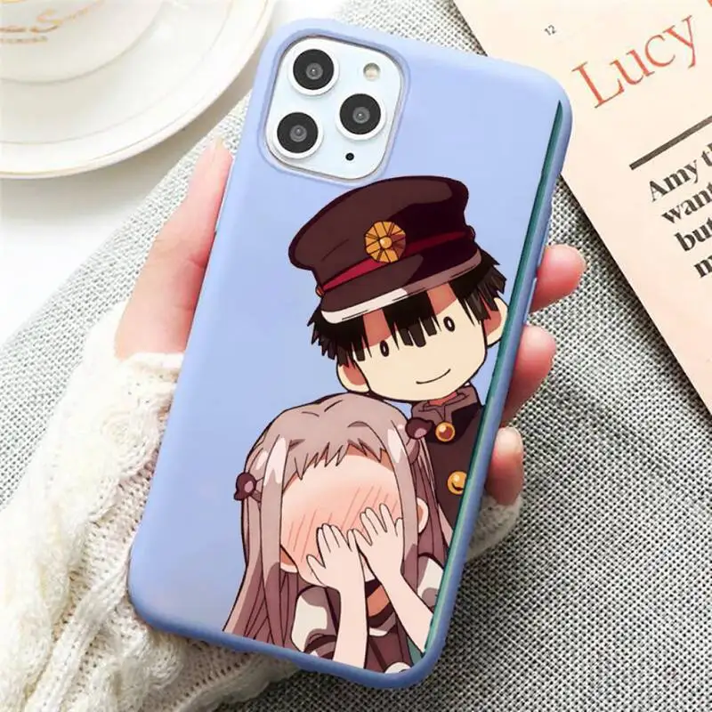 

Japanese Comics Hanako Kun Manga Phone Case Candy Color Blue for iPhone 11 12 pro XS MAX 8 7 6 6S Plus X 5S SE 2020 XR