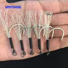 20 шт. вспомогательный крючок, металлический крючок с головкой, короткая леска из полиэтилена, перо, твердое кольцо, ложка для джиггинга в соленой воде, для 10-200 г, рыболовная приманка