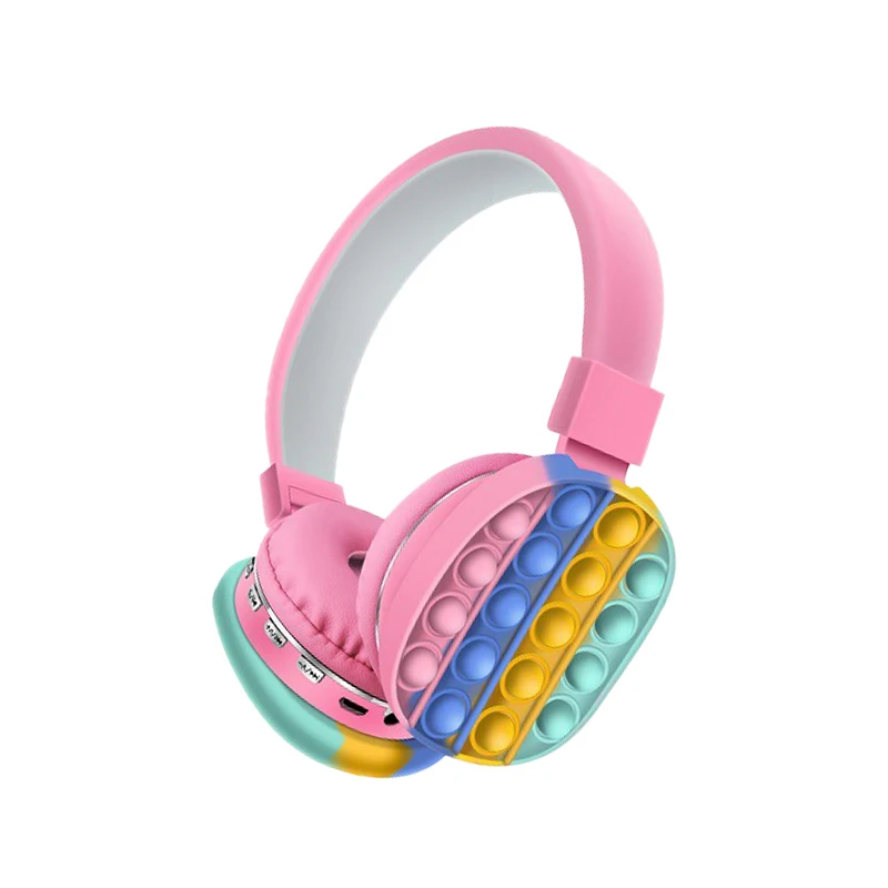 

Wireless Headset Adjustable Push Bubble Head-Mounted Headphone Portable Decompression Rainbow Bluetooth Stereo Headset