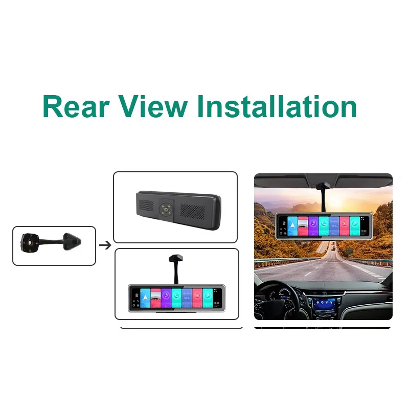 HGDO 4G Android 9.0 Car DVR 4 Channel Lens Car Camera Video Recorder HD Rearview Mirror Dash Cam Auto registrar GPS NAVI dashcam images - 6