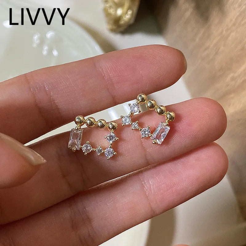 LIVVY серебряный цвет новые модные простые квадратные серьги-гвоздики с