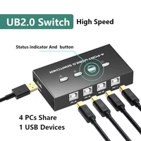4 port usb printer sharing switch device 2 in 1 out manual kvm splitter hub converter