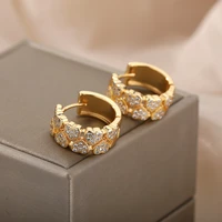 heart crystal hoop earrings for women girls bohemian shiny cubic zirconia earrings 2021 trend wedding couple jewelry brincos