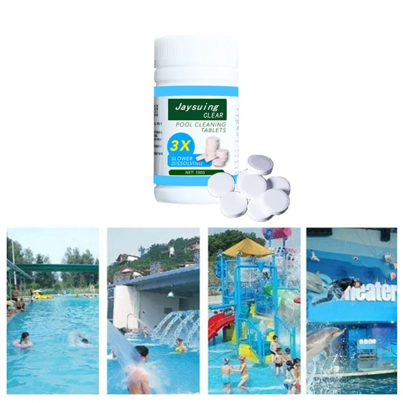 100 шт. чистки плавательного Бассеина Планшеты дезинфекции таблетки хлора