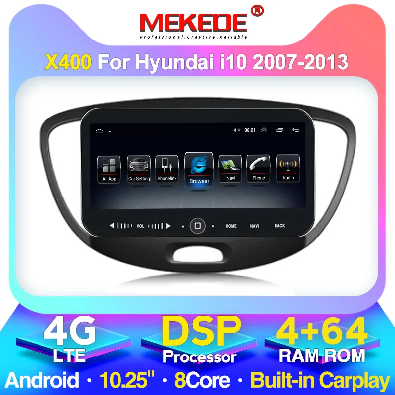MEKEDE 2G RAM Android автомобильный Радио мультимедийный плеер для Hyundai Grand I10 2008 2012 авто