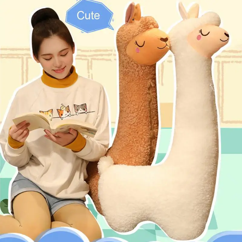 75/100/130cm Lovely Alpaca Plush Toy Japanese Soft Stuffed Cute Sheep Llama Animal Dolls Sleep Pillow Home Bed Decor Gift | Игрушки и