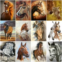 azqsd diy unframe coloring by numbers animal unique gift oil painting by numbers horse picture for living room home decoration