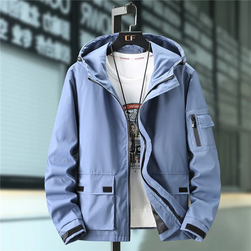 

Dropshipping Men Streetwear Hip Hop Bomber Jacket 2021 Man Harajuku Ribbons Pockets Windbreaker Korean Style Fashions Clothing