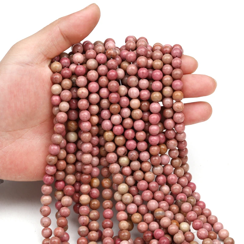 

Natural Pink Crystal Beads Smooth Round Stone Beads For Jewelry Making DIY Bracelets Accessories 4/6/8/10/12 mm Strand 15''