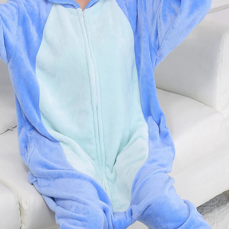 

Extra Large 180-200 cm Unisex Christmas Cosplay Blue Pajamas Children Animal Girl One-piece Cartoon Boy Female Raccoon Kigurumi