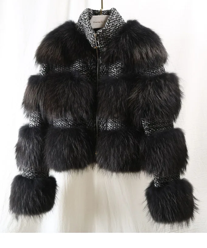 winter jacket women parka real fur coat natural raccoon fur collar woolen coat bomber jacket korean streetwear new