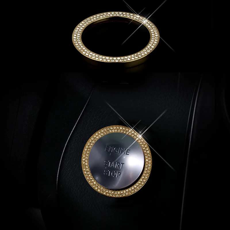 Цинковый сплав украшенный стразами Стиль кнопка запуска двигателя Накладка для