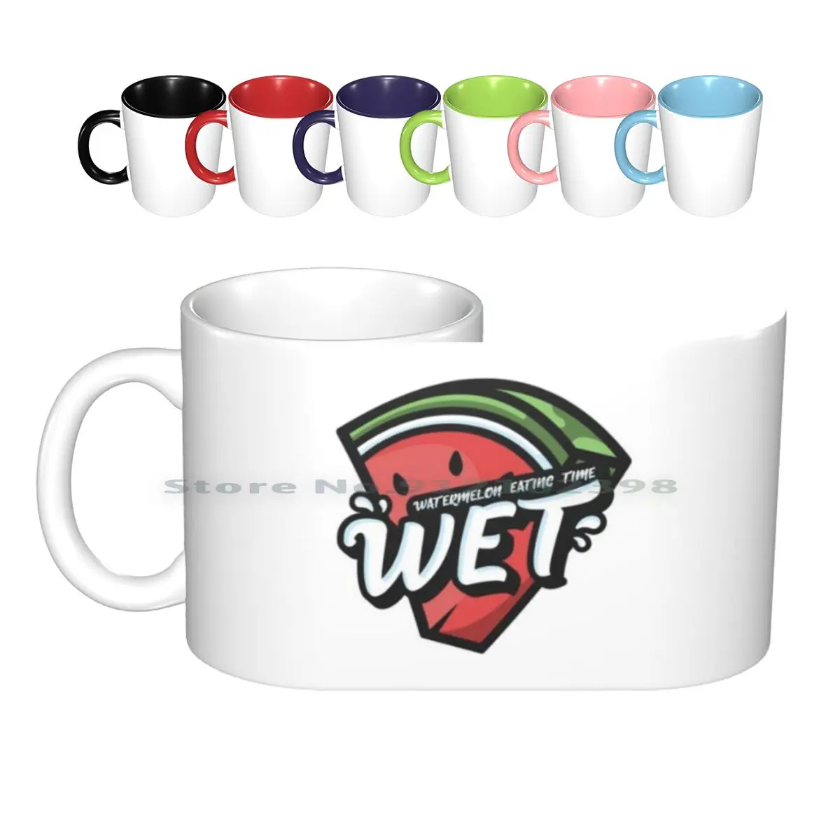 

Wet Esports Logo W / Detailed Text Ceramic Mugs Coffee Cups Milk Tea Mug Wet Watermelon Eating Once Upon A Time Esports Shownx