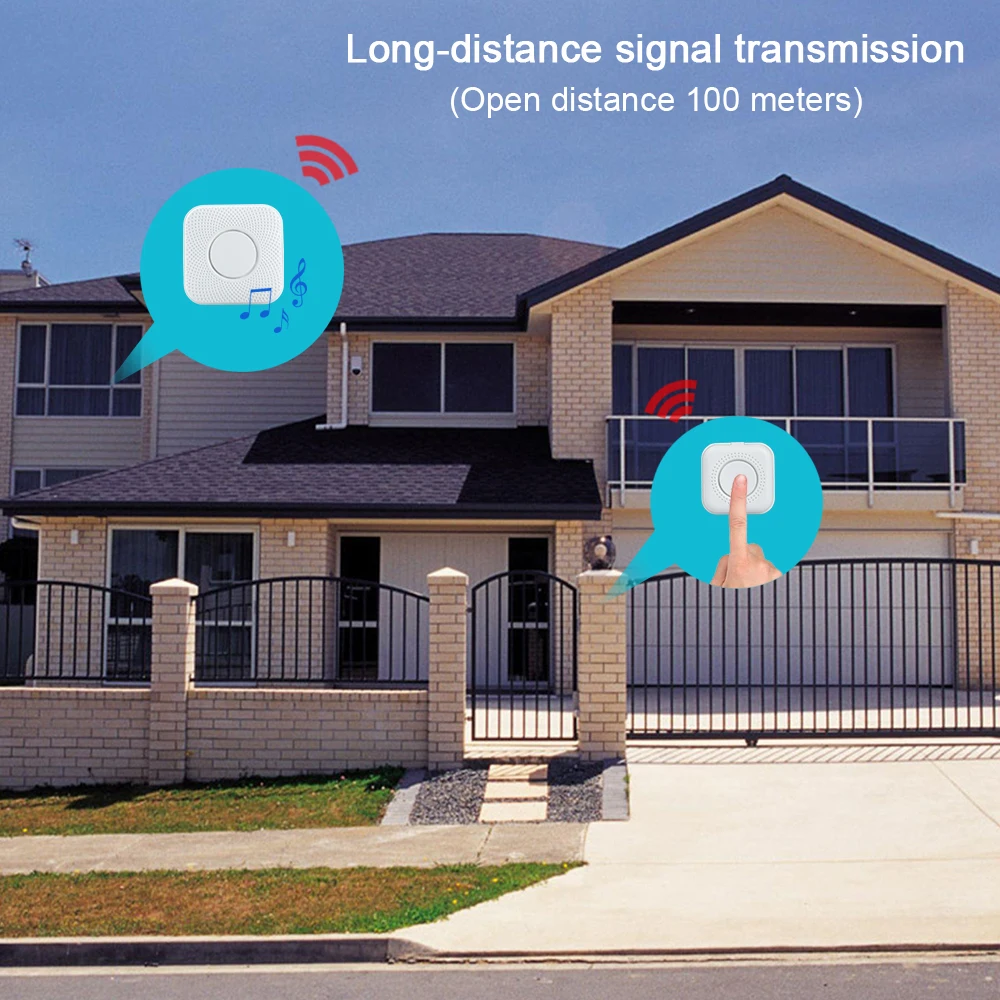 Умный беспроводной дверной звонок для домашней безопасности 433 МГц|Дверной