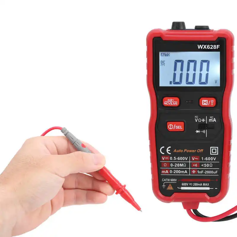 Цифровой профессиональный мультиметр WX628F Бесконтактный мини ампервольтметр с