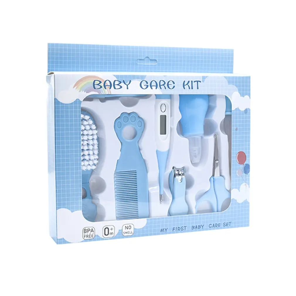 

Baby Health Care Kit Newborn Nail Hair Thermometer Grooming Brush Kit Clipper Scissor Multifunction Kid Toiletries Kit Baby Care