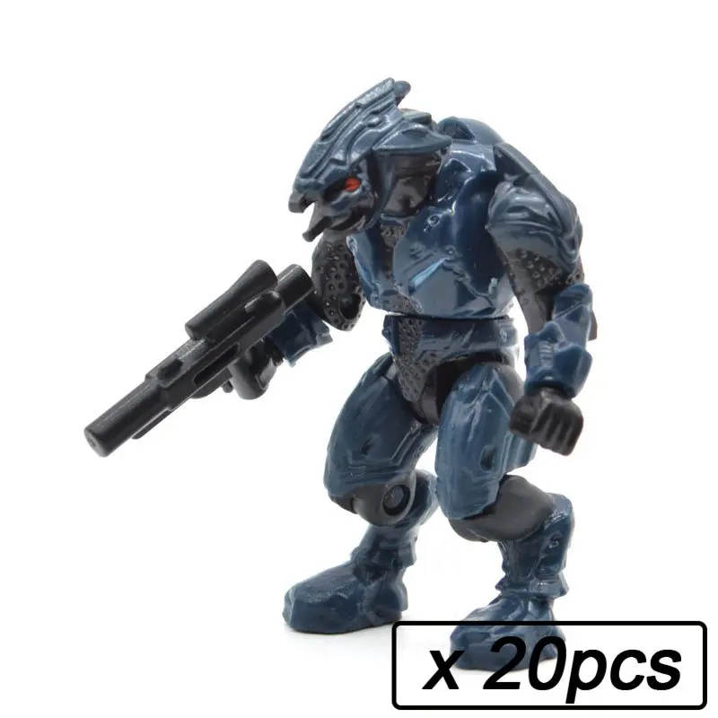 20 шт./лот, строительные блоки "воины", "люди", кирпичи, Halo Wars, игры, пластиковые доспехи для детей, сделай сам, подарки, игрушки с оружием, пистолеты - Цвет: 20pcs MB106