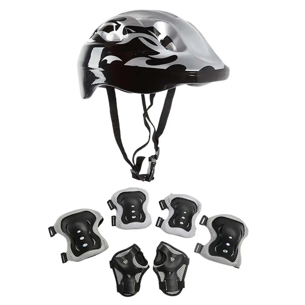 

Комплект защитного снаряжения для велосипедного шлема, Регулируемый защитный налокотник, наколенники для езды на велосипеде, скейтборде, р...