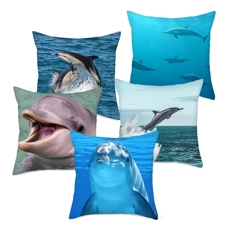 Fuwatacchi милые наволочки с дельфином для дивана домашнего стула декоративный чехол