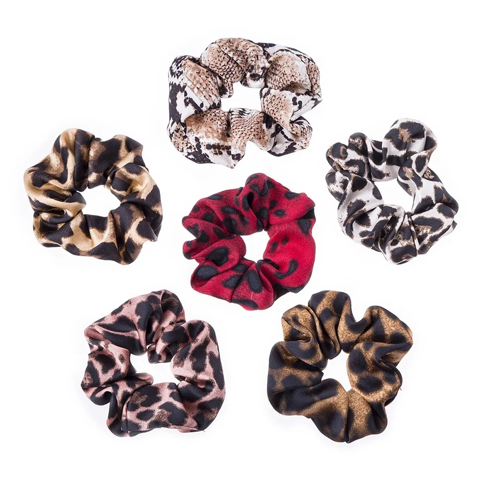 Женские леопардовые резинки для волос держатель конского хвоста резинка лента