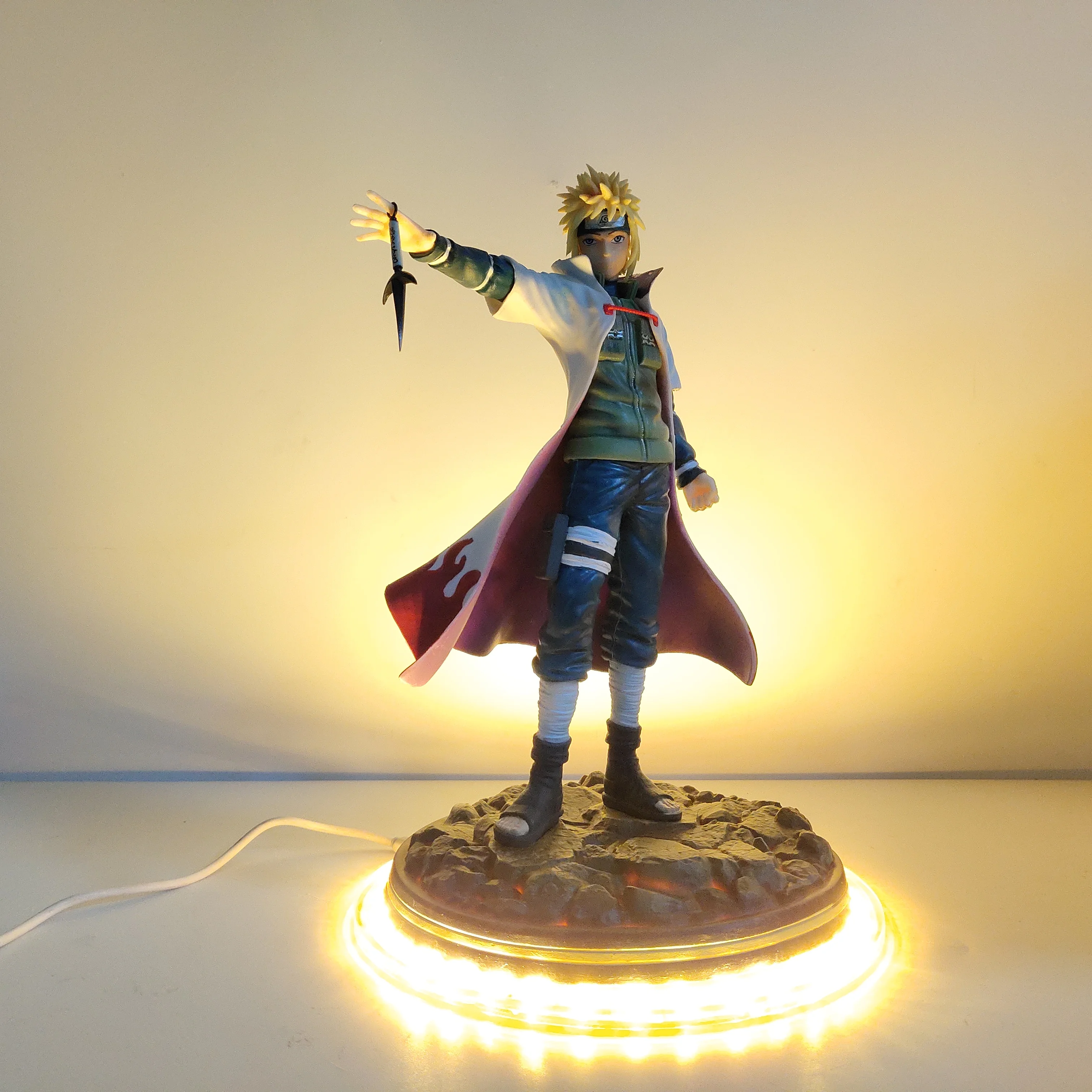ПВХ фигурка Наруто игрушки Namikaze Minato светодиодная статуя Shippuden аниме