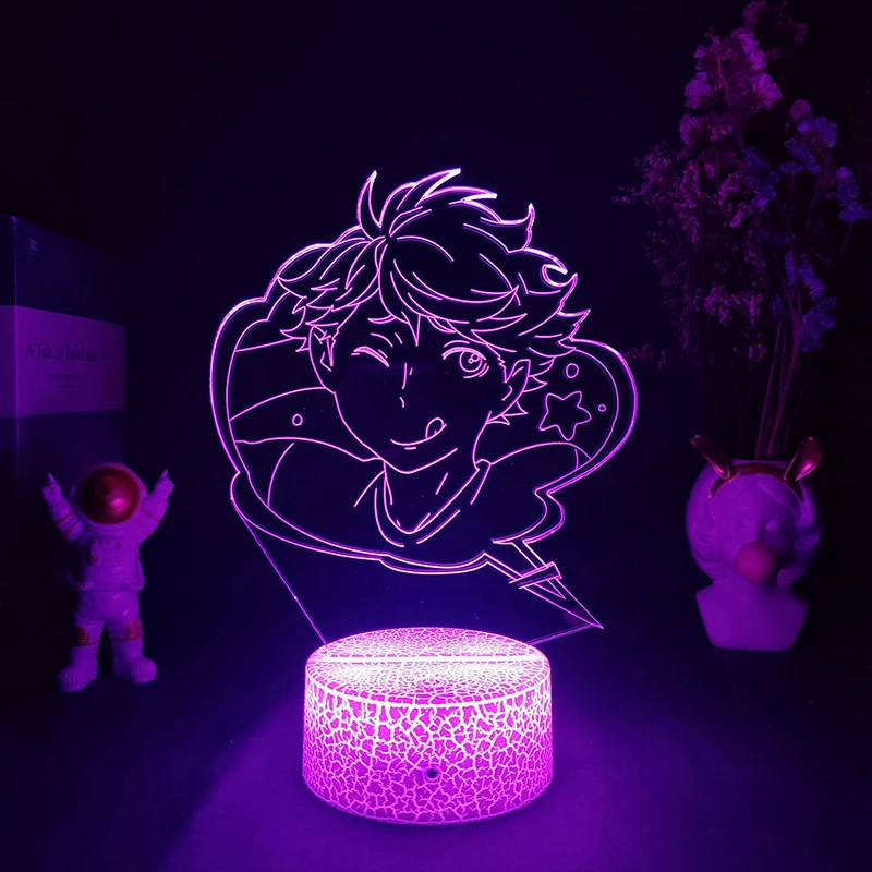 

Акриловый 3D светодиодный ночник в стиле Аниме Haikyuu, фигурка Oikawa Tooru для детской спальни, декоративная настольная лампа, подарок на день рожде...
