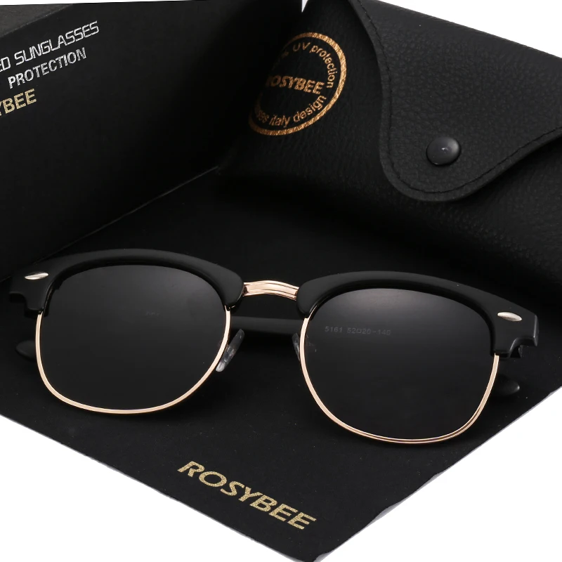 ROSYBEE, UV400, для клуба, поляризационные солнцезащитные очки, для мужчин и женщин, классические, крутые, Ретро стиль, солнцезащитные очки, покрытие, для мужчин, для вождения, модные, мужские очки