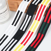 2m 25mm black white yellow red striped spandex ribbon mercerized cotton dress pants side decorative belt diy sewing accessories