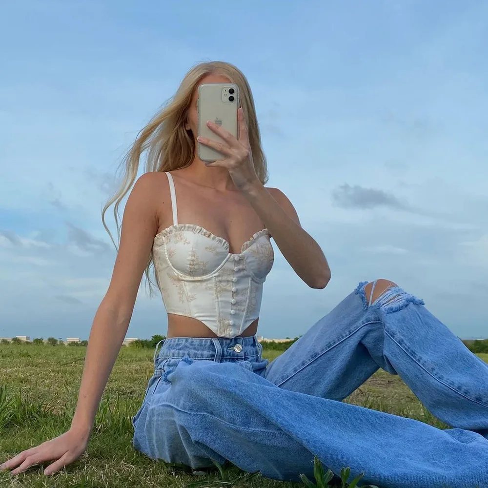 

Женский корсет Y2k, Новое поступление 2021, пикантный Цветочный корсет, желтый женский укороченный топ для вечерние ринки, клуба