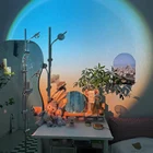 Точечный светильник, романтическая атмосферная лампа, домашний декор для спальни, ночник, солнечный пляж, восход, лампа, проексветильник ильник для рассвета