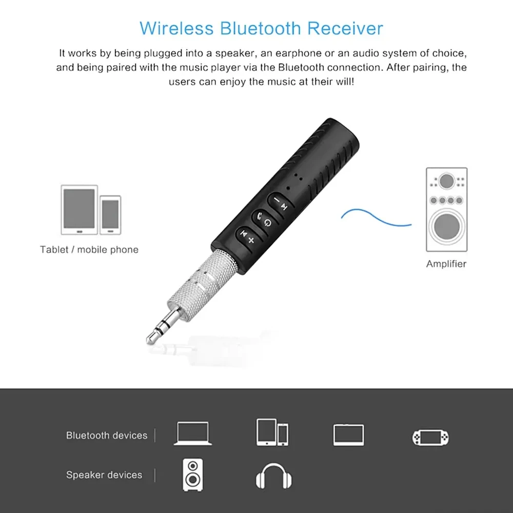 3,5 мм разъем для громкой связи Bluetooth автомобильный комплект беспроводной Aux Bluetooth приемник адаптер для наушников Iphone Ipad PC музыка MP3 динамик
