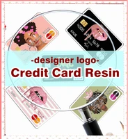 custom logo designer credit card planar resin 30pcs of each one for diy bracelet decorations