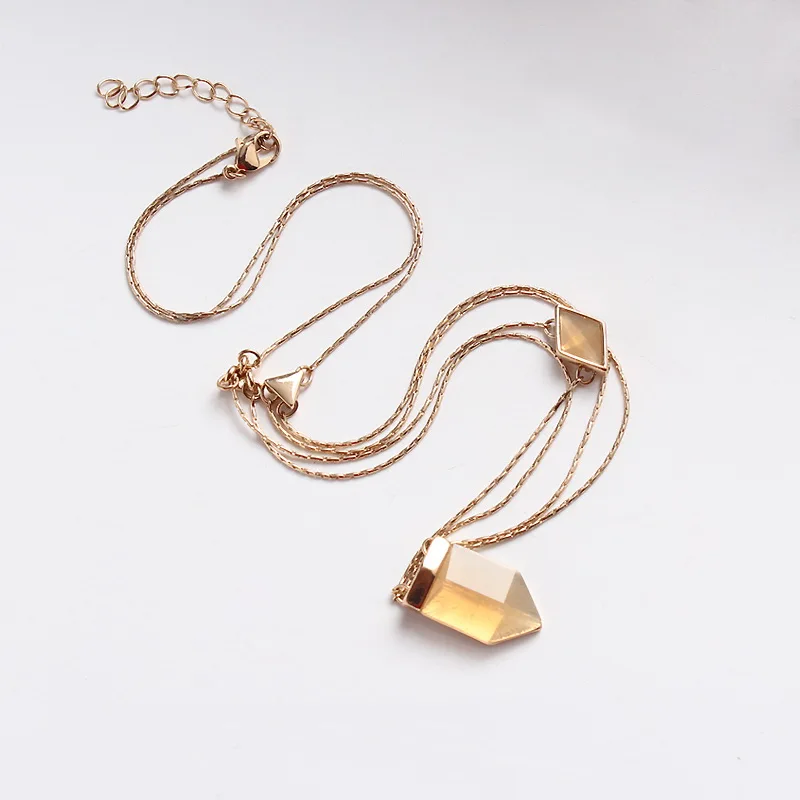 Ожерелье с подвеской в виде сетки цвета шампанского | Украшения и аксессуары