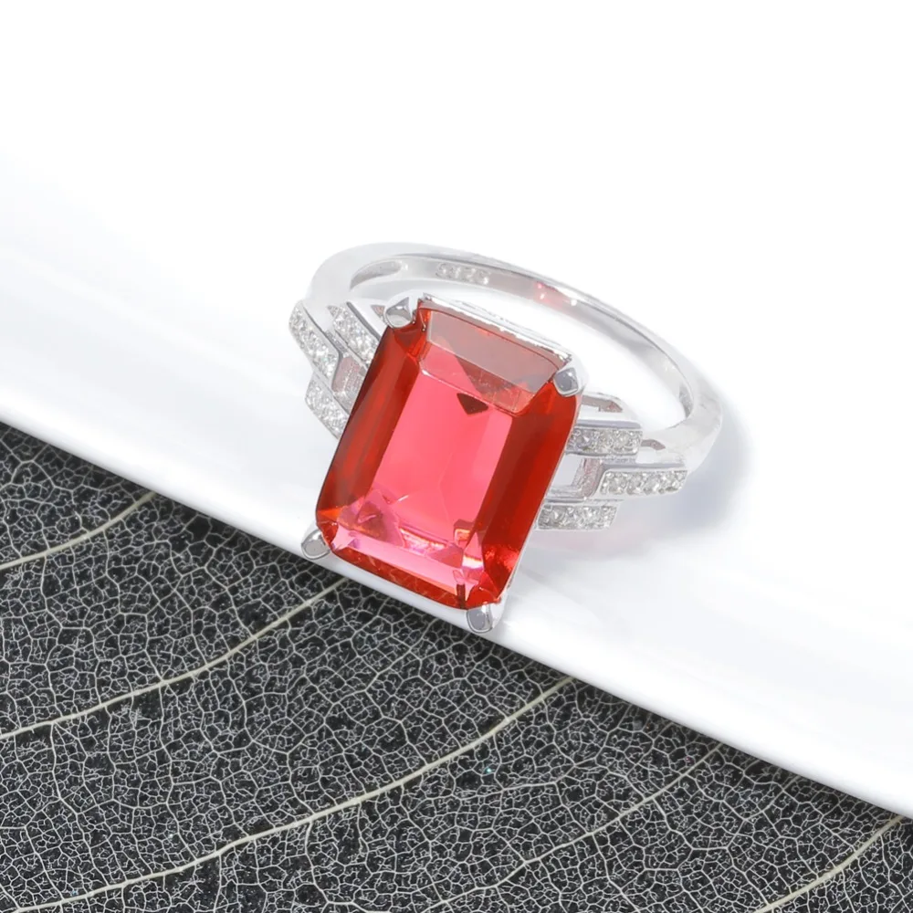 Женское кольцо из серебра 925 пробы с изумрудом рубином и сапфиром | Украшения