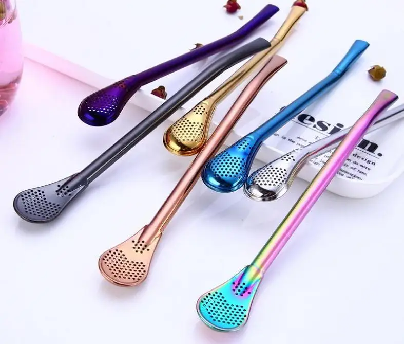 

Соломинка с фильтром Bombilla, соломинка из нержавеющей стали 304, соломинка для питья пищевого класса, ложка, Чайный фильтр Yerba Mate, многоразовые ч...