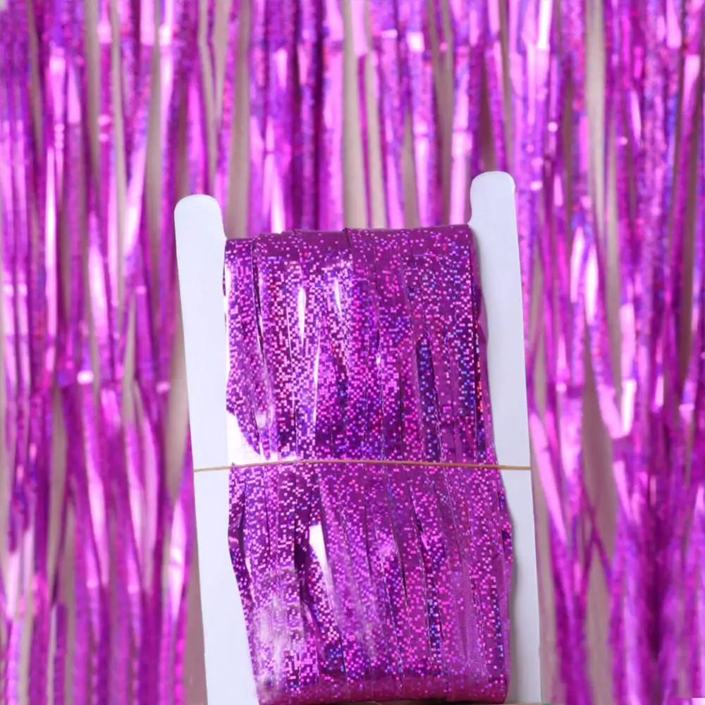 1pcs 2 meters matte metal color fringed rain curtain birthday party arrangement background wall wedding decoration supplies - купить по